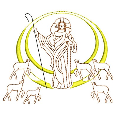 Matriz de matriz Matriz De Bordado Jesus Bom Pastor 12 Cm